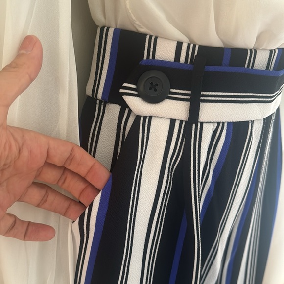 EST 1946 size S multi-color vertical stripes wide leg pants  with elastic waist - Picture 5 of 11